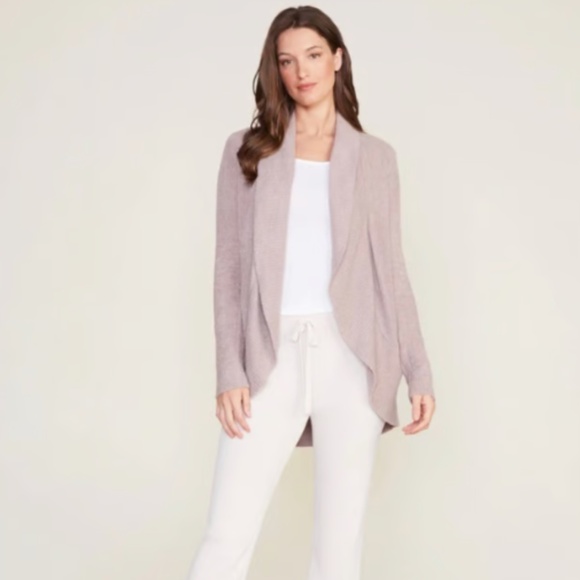 BAREFOOT DREAMS tan cardigan sweater Size L/XL - Picture 6 of 7